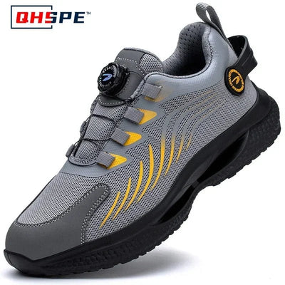 Rotating Button New Safety Shoes Men Anti - smash Anti - puncture Work Shoes Fashion Men Sport Shoes Security Protective Boots Men - Fashion Palace Royal™