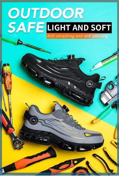 Rotating Button New Safety Shoes Men Anti - smash Anti - puncture Work Shoes Fashion Men Sport Shoes Security Protective Boots Men - Fashion Palace Royal™