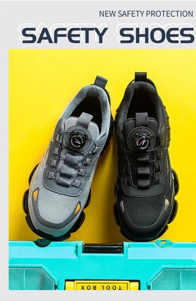Rotating Button New Safety Shoes Men Anti - smash Anti - puncture Work Shoes Fashion Men Sport Shoes Security Protective Boots Men - Fashion Palace Royal™