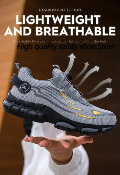 Rotating Button New Safety Shoes Men Anti - smash Anti - puncture Work Shoes Fashion Men Sport Shoes Security Protective Boots Men - Fashion Palace Royal™