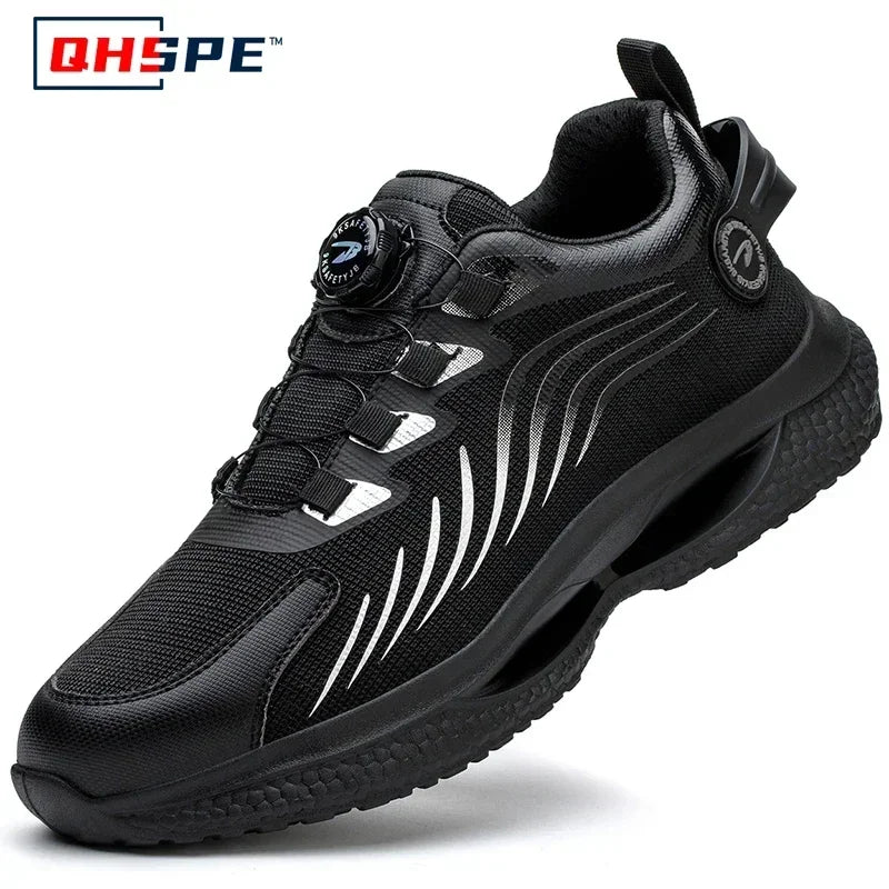 Rotating Button New Safety Shoes Men Anti - smash Anti - puncture Work Shoes Fashion Men Sport Shoes Security Protective Boots Men - Fashion Palace Royal™