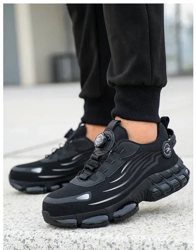 Rotating Button New Safety Shoes Men Anti - smash Anti - puncture Work Shoes Fashion Men Sport Shoes Security Protective Boots Men - Fashion Palace Royal™