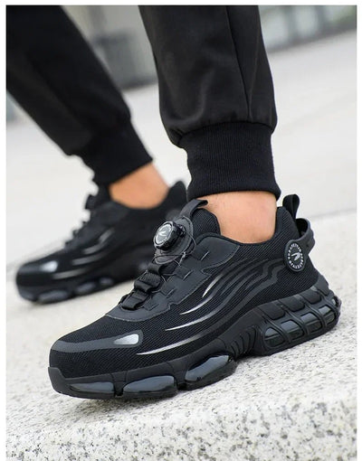 Rotating Button New Safety Shoes Men Anti - smash Anti - puncture Work Shoes Fashion Men Sport Shoes Security Protective Boots Men - Fashion Palace Royal™