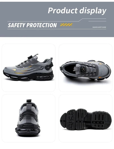 Rotating Button New Safety Shoes Men Anti - smash Anti - puncture Work Shoes Fashion Men Sport Shoes Security Protective Boots Men - Fashion Palace Royal™