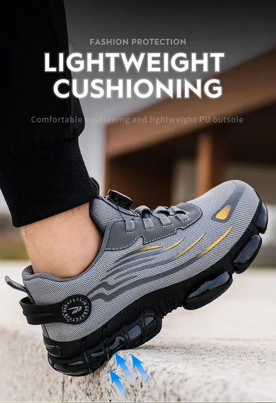 Rotating Button New Safety Shoes Men Anti - smash Anti - puncture Work Shoes Fashion Men Sport Shoes Security Protective Boots Men - Fashion Palace Royal™