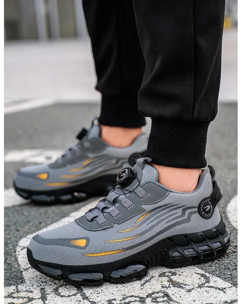 Rotating Button New Safety Shoes Men Anti - smash Anti - puncture Work Shoes Fashion Men Sport Shoes Security Protective Boots Men - Fashion Palace Royal™