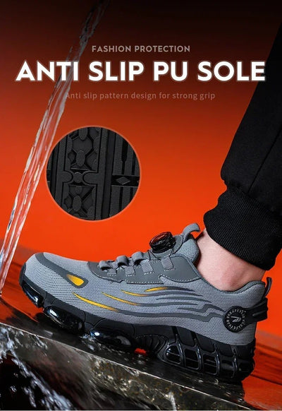 Rotating Button New Safety Shoes Men Anti - smash Anti - puncture Work Shoes Fashion Men Sport Shoes Security Protective Boots Men - Fashion Palace Royal™