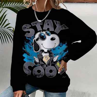 Snoopy Cartoon Anime Women's Hoodie Spring and Autumn Edition Women's Round Neck Hoodie 2024 New Casual Couple Sportswear Top - Fashion Palace Royal™