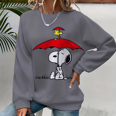 Snoopy Cartoon Anime Women's Hoodie Spring and Autumn Edition Women's Round Neck Hoodie 2024 New Casual Couple Sportswear Top - Fashion Palace Royal™