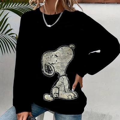 Snoopy Cartoon Anime Women's Hoodie Spring and Autumn Edition Women's Round Neck Hoodie 2024 New Casual Couple Sportswear Top - Fashion Palace Royal™