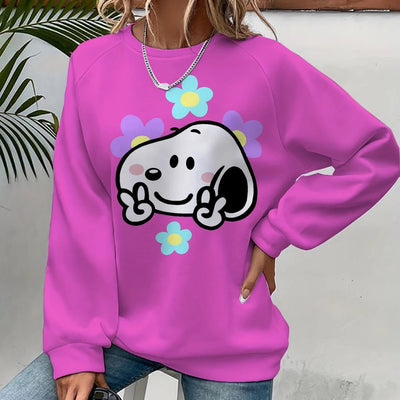 Snoopy Cartoon Anime Women's Hoodie Spring and Autumn Edition Women's Round Neck Hoodie 2024 New Casual Couple Sportswear Top - Fashion Palace Royal™