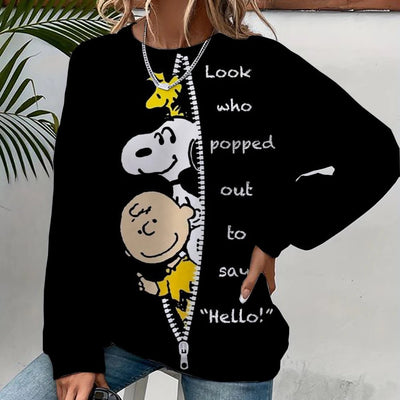 Snoopy Cartoon Anime Women's Hoodie Spring and Autumn Edition Women's Round Neck Hoodie 2024 New Casual Couple Sportswear Top - Fashion Palace Royal™
