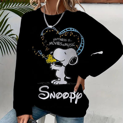 Snoopy Cartoon Anime Women's Hoodie Spring and Autumn Edition Women's Round Neck Hoodie 2024 New Casual Couple Sportswear Top - Fashion Palace Royal™