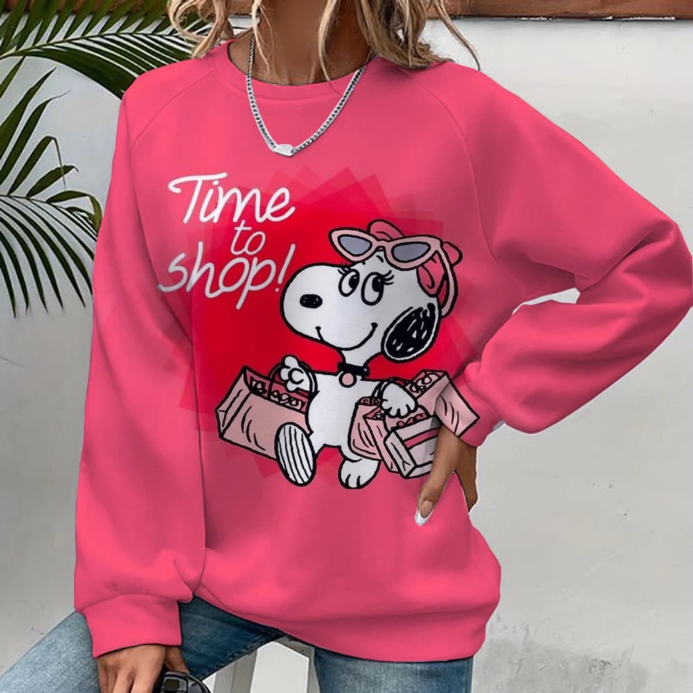 Snoopy Cartoon Anime Women's Hoodie Spring and Autumn Edition Women's Round Neck Hoodie 2024 New Casual Couple Sportswear Top - Fashion Palace Royal™