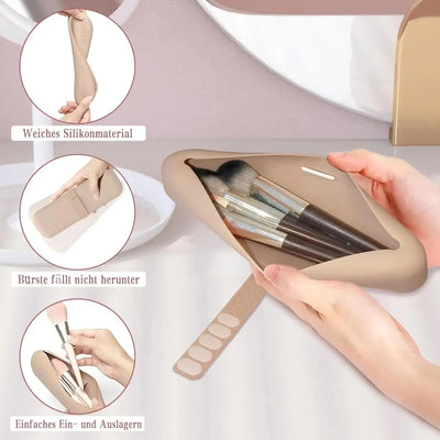 Travel Makeup Brush Holder, Silicone Cosmetic Brushes Bag, Makeup Sponge Case Portable Waterproof Makeup Tools for Women Girls - Fashion Palace Royal™