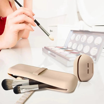 Travel Makeup Brush Holder, Silicone Cosmetic Brushes Bag, Makeup Sponge Case Portable Waterproof Makeup Tools for Women Girls - Fashion Palace Royal™