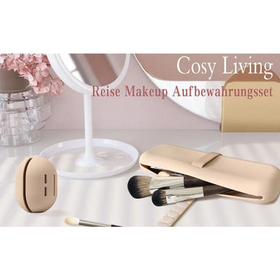 Travel Makeup Brush Holder, Silicone Cosmetic Brushes Bag, Makeup Sponge Case Portable Waterproof Makeup Tools for Women Girls - Fashion Palace Royal™