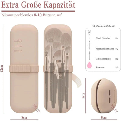 Travel Makeup Brush Holder, Silicone Cosmetic Brushes Bag, Makeup Sponge Case Portable Waterproof Makeup Tools for Women Girls - Fashion Palace Royal™